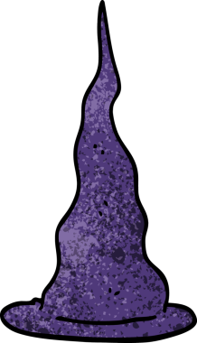 Bir insan tarafından çizilmiş karalama cadı şapkası.