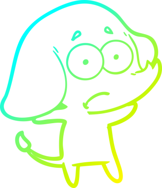 Bir insan tarafından çizilmiş belirsiz bir filin soğuk eğik çizgisi.