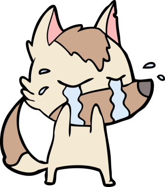 Bir insan tarafından çizilmiş ağlayan kurt çizgi filmi.