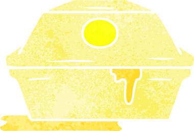 İnsan eliyle çizilmiş bir fast food burger kabının karalaması.