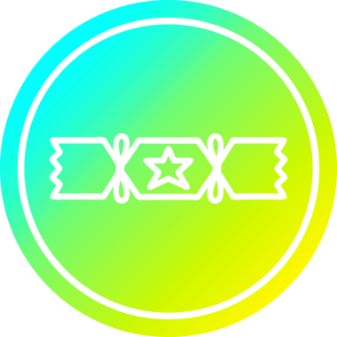 Bir insan tarafından çizilmiş havalı bir gradyan ile noel krakeri dairesel simgesi