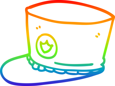 gökkuşağı gradyan çizgi çizimi bir insan tarafından çizilmiş bant şapka