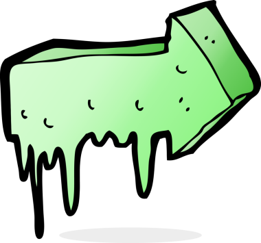 bir insan tarafından çizilmiş sümüksü çizgi film okları