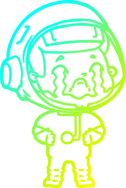 Bir insan tarafından çizilmiş ağlayan astronot çizgi filmi.