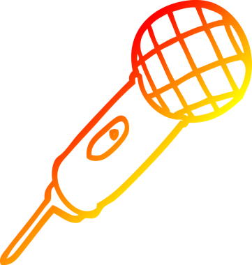 Bir insan tarafından çizilen çizgi film mikrofonunun sıcak gradyan çizimi