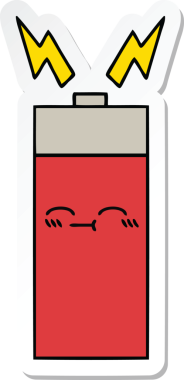 Bir insan tarafından çizilmiş şirin bir karikatür aküsünün çıkartması.