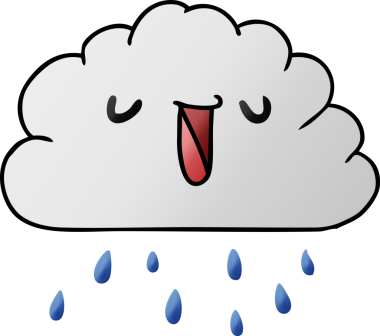 bir insan tarafından çizilen gradyan çizim kawaii hava durumu bulutu