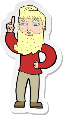 Bir insan tarafından çizilmiş fikri olan bir karikatürcünün çıkartması.