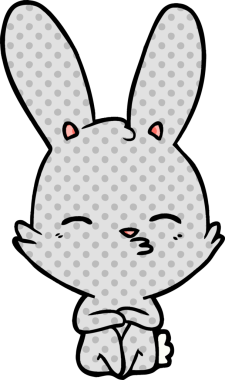 Bir insan tarafından çizilmiş meraklı tavşan çizgi filmi.