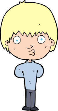 Bir insan tarafından çizilmiş ıslık çalan çocuk.