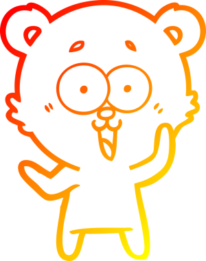 Bir insan tarafından çizilmiş gülen oyuncak ayının sıcak çizgi çizimi.