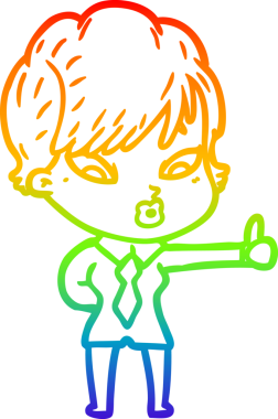 gökkuşağı gradyan çizimi bir insan tarafından çizilmiş bir karikatür kadın