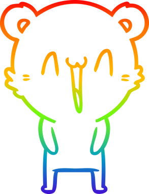 gökkuşağı gradyanı çizimi bir insan tarafından çizilmiş mutlu ayı karikatürü