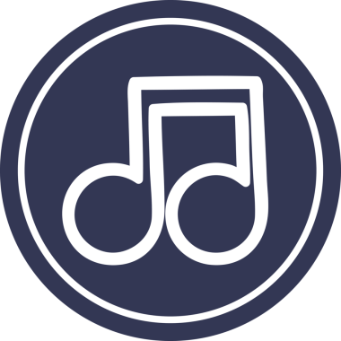 bir insan tarafından çizilmiş müzik notası dairesel simgesi