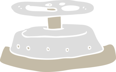 Mühürlü sığınak kapısının bir insan tarafından çizilmiş düz renk çizimi