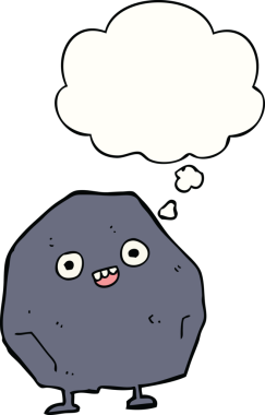 Bir insan tarafından çizilmiş düşünce baloncuklu karikatür.