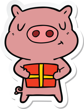 Bir insan tarafından çizilmiş bir çizgi film etiketi.