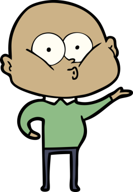 Bir insan tarafından çizilmiş kel bir adam.