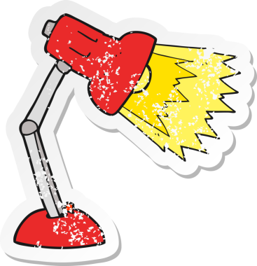 Bir insan tarafından çizilmiş karikatür masasının gerilimli çıkartması.