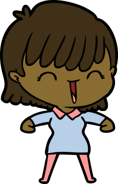 Bir insan tarafından çizilmiş karikatür kadın.