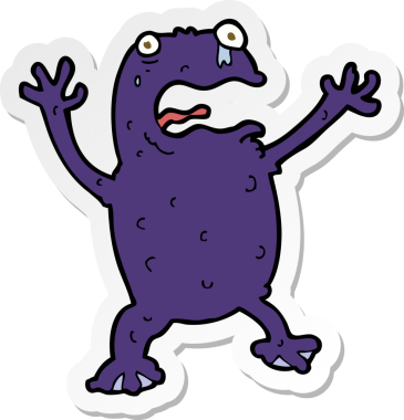 Bir insan tarafından çizilmiş zehirli bir kurbağanın çıkartması.