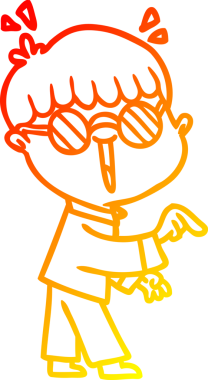 Bir insan tarafından çizilmiş gözlük takan çizgi film çocuğu çizimi.