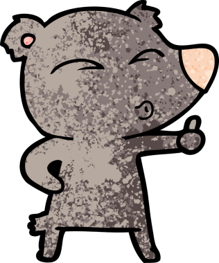 bir insan tarafından çizilmiş bir karikatür ıslık ayısı