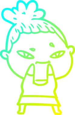 Bir insan tarafından çizilmiş bir karikatür kadın çizimi.