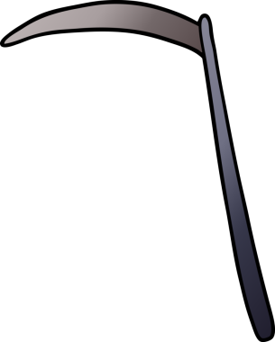 bir insan tarafından çizilmiş karikatür tırpanı