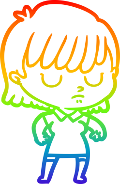 gökkuşağı gradyan çizimi bir insan tarafından çizilmiş bir karikatür kadın