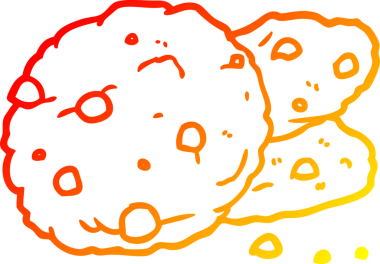 Bir insan tarafından çizilmiş bir çizgi film kurabiyesinin sıcak gradyan çizimi