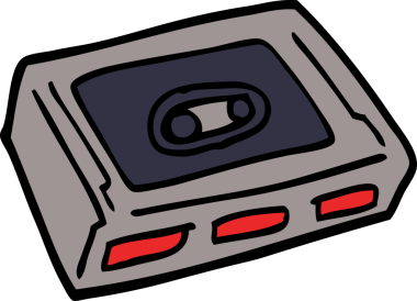 bir insan tarafından çizilmiş karalama kaset kaseti.