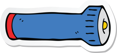 Bir insan tarafından çizilmiş bir çizgi film fenerinin çıkartması.