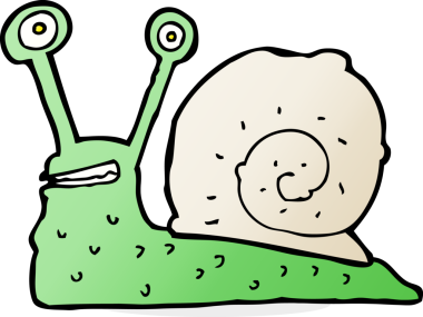 bir insan tarafından çizilmiş karikatür salyangozu