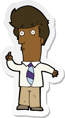 Bir insan tarafından çizilmiş bir karikatürcünün çıkartması.