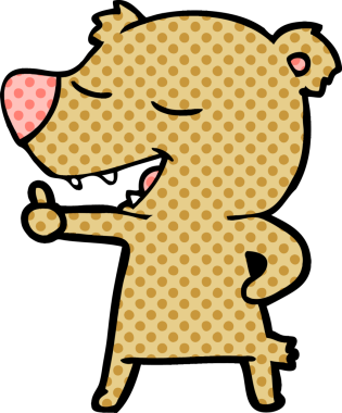 Bir insan tarafından çizilmiş çizgi film ayısı.