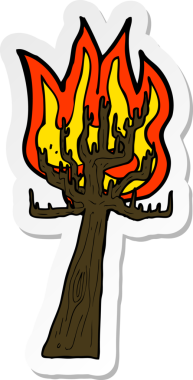 Bir insan tarafından çizilmiş bir çizgi film ağacının çıkartması.