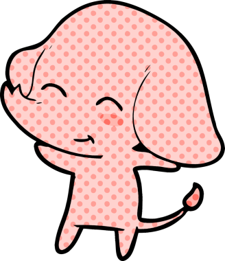 Bir insan tarafından çizilmiş şirin bir fil.