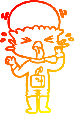 Bir insan tarafından çizilmiş garip bir uzaylı çizgi film çizimi.