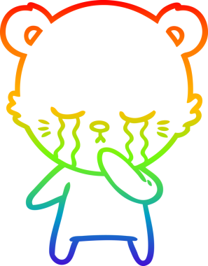 Bir insan tarafından çizilmiş ağlayan çizgi film ayısının çizimi.