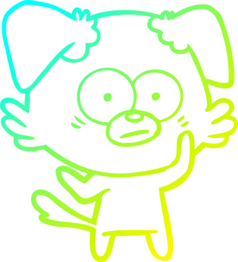 Bir insan tarafından çizilmiş bir köpek çizgi filminin soğuk gradyanı.