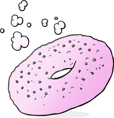 Bir insan tarafından çizilmiş serbest çizim simit.