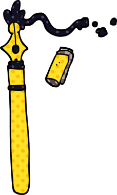 Bir insan tarafından çizilmiş karikatür dolmakalemi.