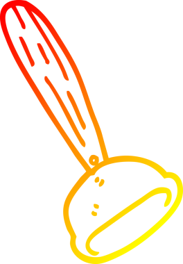 Bir insan tarafından çizilmiş bir tuvalet pompasının sıcak çizgi çizimi