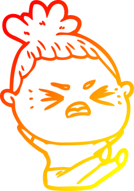 Bir insan tarafından çizilmiş kızgın bir karikatür çizimi.