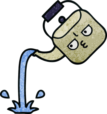 Bir insan tarafından çizilmiş eski grunge desenli bir çaydanlık.