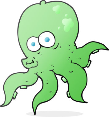 Bir insan tarafından çizilmiş serbest çizim ahtapot.