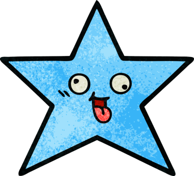 Bir insan tarafından çizilmiş yıldız balığının retro grunge deseni.