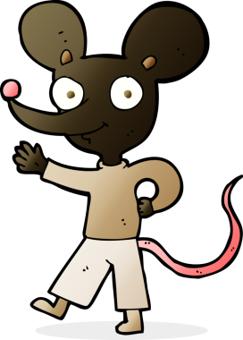 bir insan tarafından çizilmiş çizgi film faresi