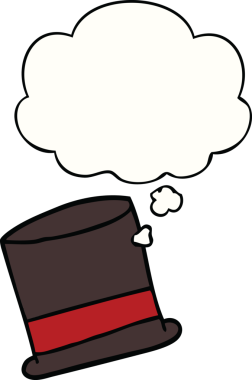 Bir insan tarafından çizilmiş düşünce baloncuklu çizgi film şapkası.